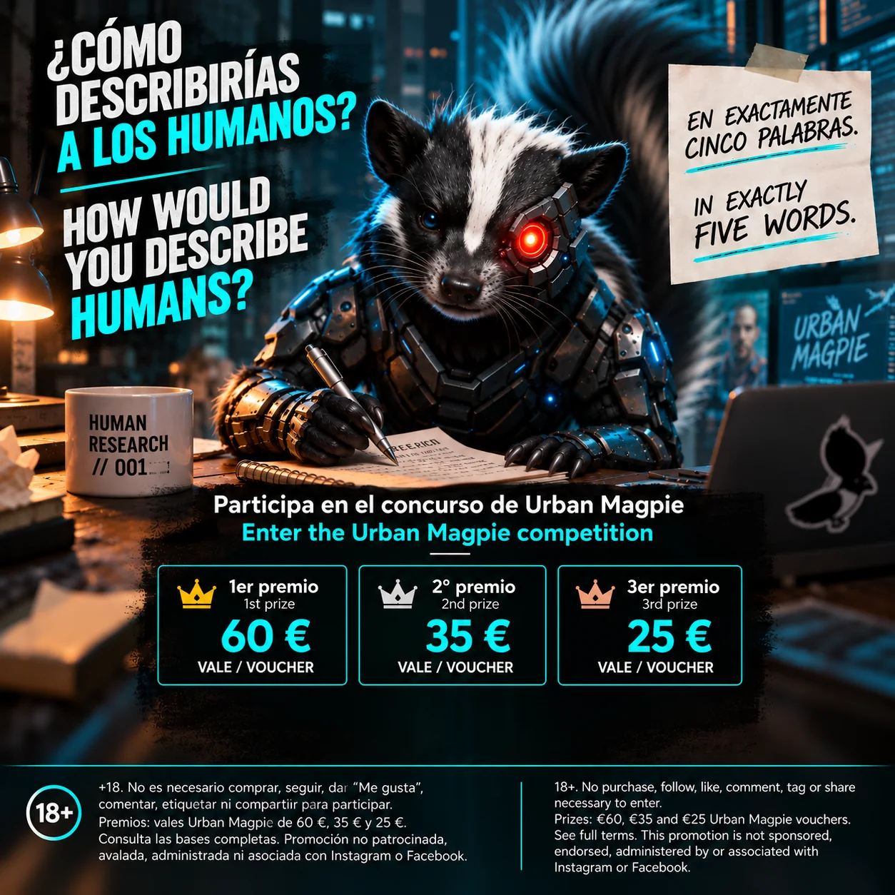 Cyber Skunk Competition // 001 — Describe humans in exactly five words